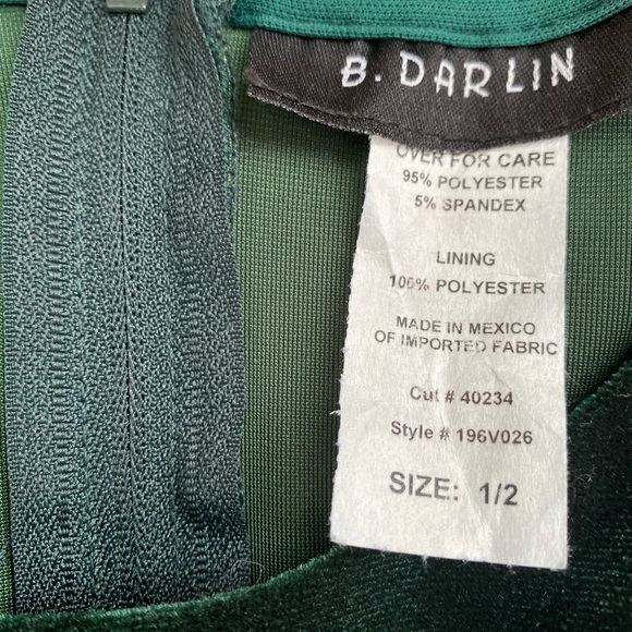 Dark Green Velvet Dress - Picture 2 of 5